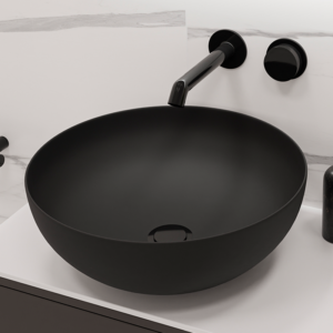 LAVABO SOBRE ENCIMERA BOL NEGRO MATE