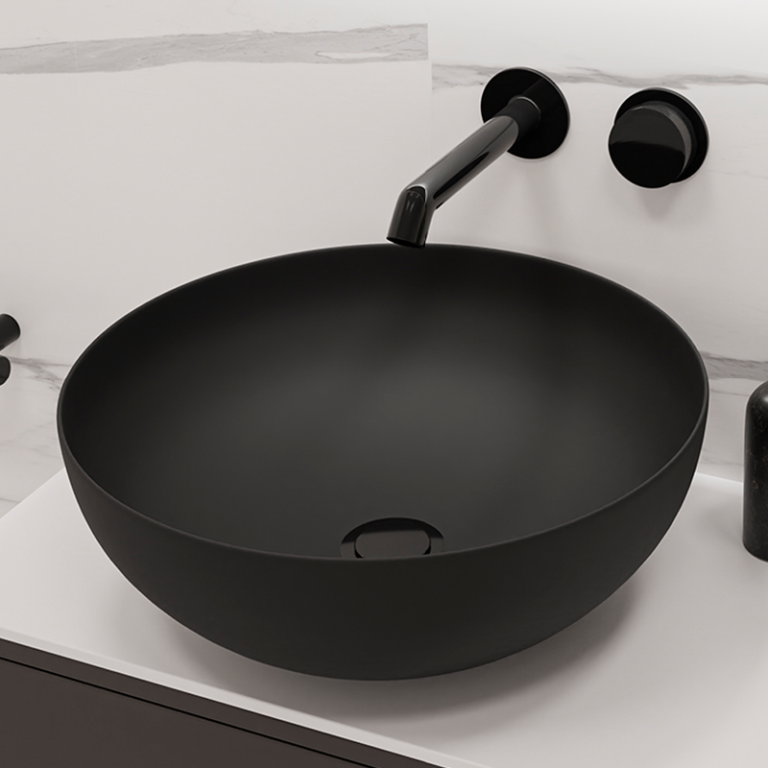 LAVABO SOBRE ENCIMERA BOL NEGRO MATE