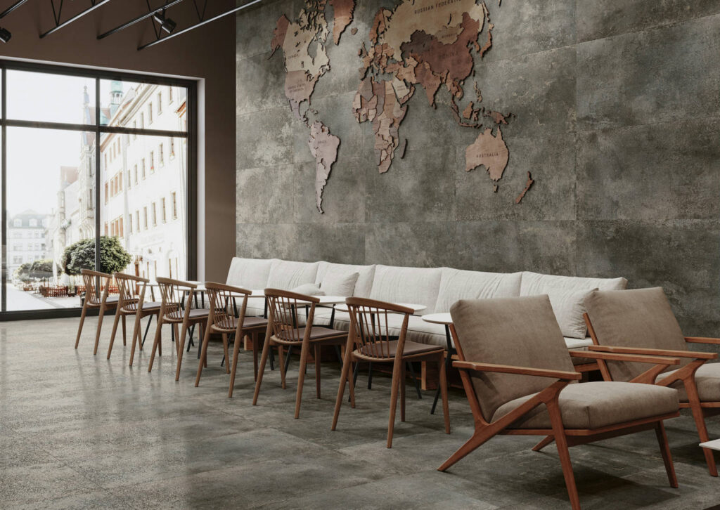 AZULEJO METAL INDUSTRIAL BRONZE 60X120 AMBIENTE NEWKER