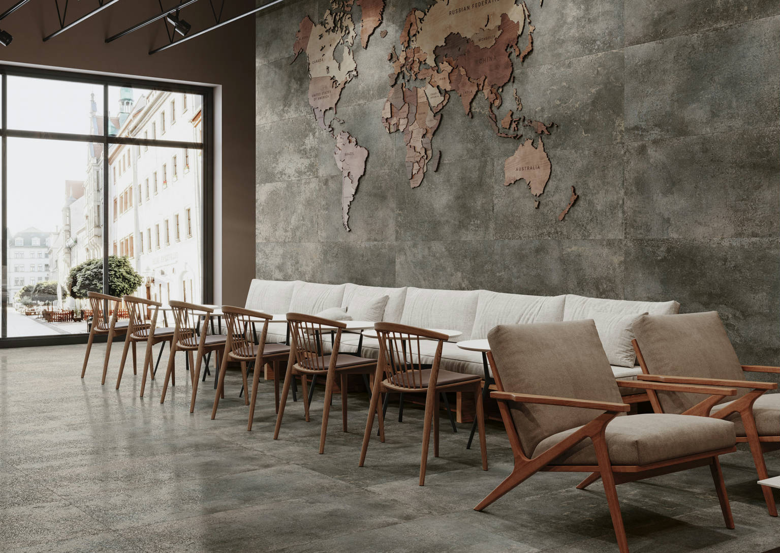 AZULEJO METAL INDUSTRIAL BRONZE 60X120 AMBIENTE NEWKER